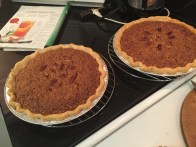 Two of the pies. (note in the background): while the pies baked, we debated Southern Living magazine's tips on making the best Sweet Tea.