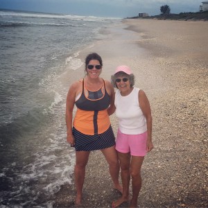 Beach walking with my Mom.