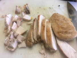 Chopped grilled chicken.
